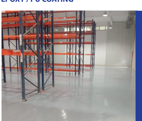 Epoxy-coated warehouse floor with racking