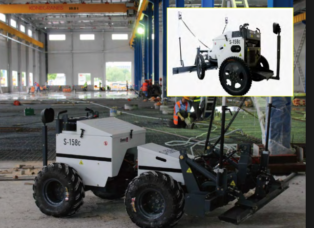 Somero S-158c laser screed in operation on an industrial floor